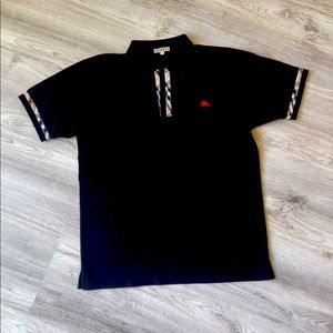 Men Black Burberry Polo Shirt